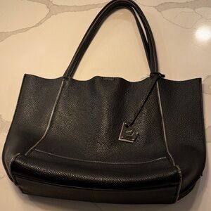 Black Leather Tote Bag
